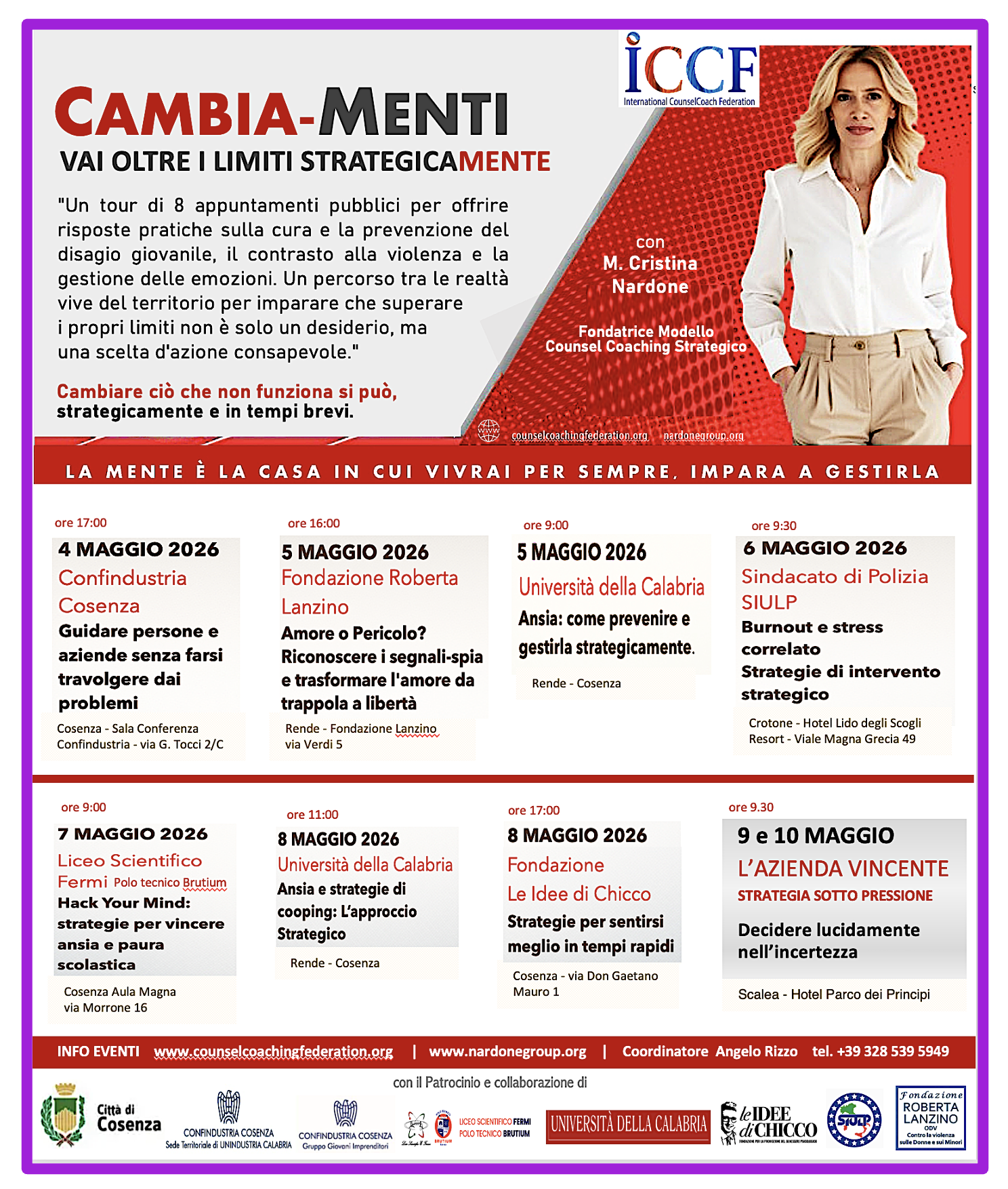 Locandina Tour Cambia-Menti Calabria ICCF M. Cristina Nardone