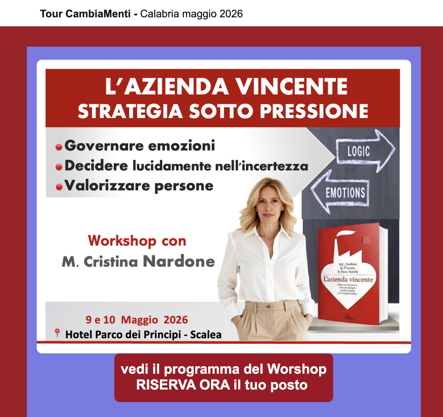 M. Cristina Nardone durante il workshop L'Azienda Vincente.